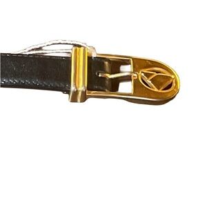 Vintage Liz Claiborne Black and Gold Women's Belt